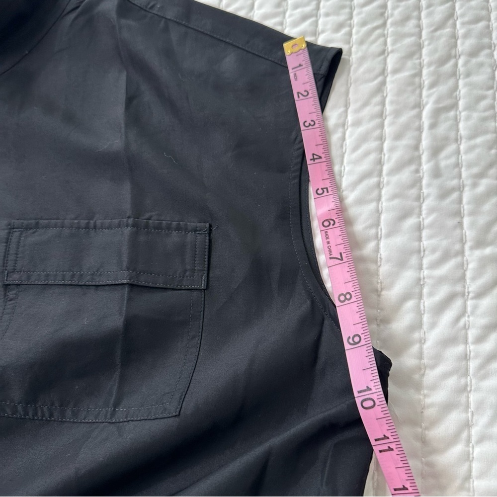 NWT Old Navy Sleevesless Utility Black Midi Dress with Buttons and Side sSlit - Picture 12 of 12